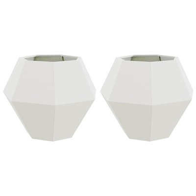 Donica 2 pcs Biały 75 x 75 x 60 cm Stal