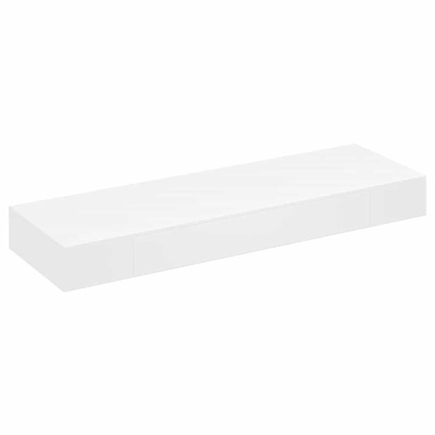 vidaXL Wisząca półka na książki/DVD z szufladą, biała