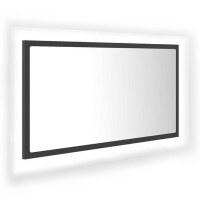 vidaXL Lustro łazienkowe z LED, szare, 80x8,5x37 cm, akryl