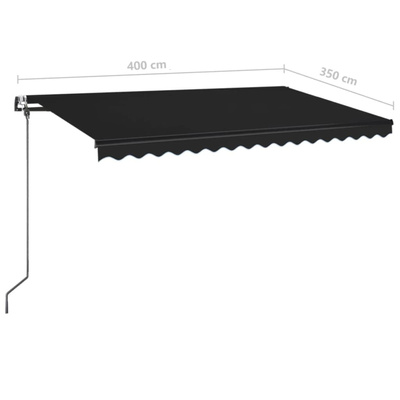 Automatycznie zwijana markiza, 400 x 350 cm, antracytowa