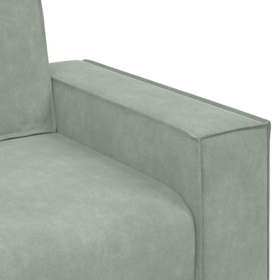 Sofa 3-osobowa, jasnoszara, 220x78x84 cm, tapicerowana aksamitem