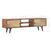 vidaXL Szafka pod TV, 140x30x40 cm, lite drewno akacjowe