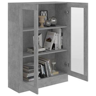 vidaXL Witryna, szarość betonu, 82,5 x 30,5 x 115 cm, płyta wiórowa