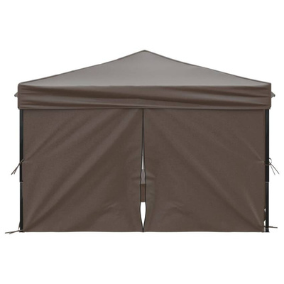 vidaXL Składany namiot imprezowy ze ściankami, taupe, 3x3 m