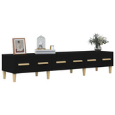 vidaXL Szafka pod TV, czarna, 150x34,5x30 cm, materiał drewnopochodny