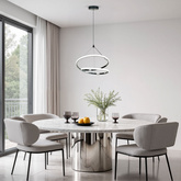 LOCO lampa wisząca czarny+chromowy 30W LED 3000, 4000, 6000K osłonka biała