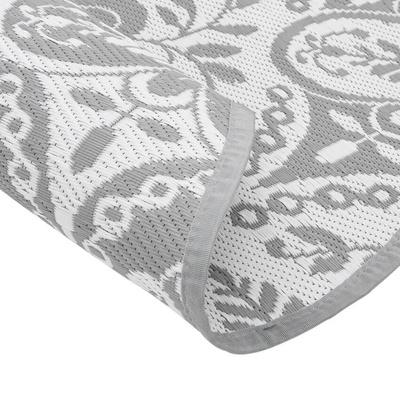 vidaXL Dywan na zewnątrz, jasnoszary, Ø160 cm, PP