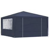 vidaXL Namiot imprezowy ze ściankami, 4x4 m, niebieski, 90 g/m²