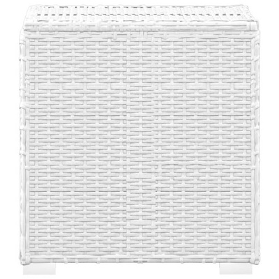 vidaXL 3-częściowy zestaw, leżaki ze stolikiem, polirattan, białe