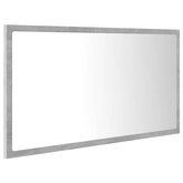 vidaXL Lustro łazienkowe LED, szarość betonu, 80x8,5x37 cm, akryl