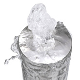 Fontanna ogrodowa srebrna 48x34x123 cm stal nierdzewna