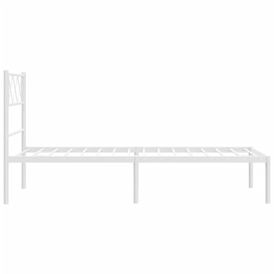 rama łóżka z wezgłowiem, biała, 90x200 cm Metalowa