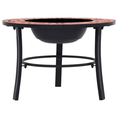 vidaXL Palenisko z mozaiką, terakota, 68 cm, ceramika