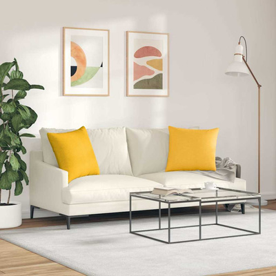 Poduszki na sofę 2 pcs Jasnożółty 50 x 50 cm Tkanina sztruksowa