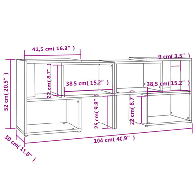 vidaXL Szafka pod TV, szara na wysoki połysk, 104x30x52 cm