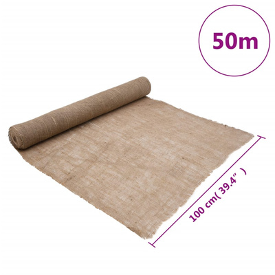 Tkanina jutowa w rolce, 1x50 m, 100% juta, 200 g/m?