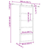 Drzwi przesuwne 90 x 208 cm Lite drewno sosnowe naturalny