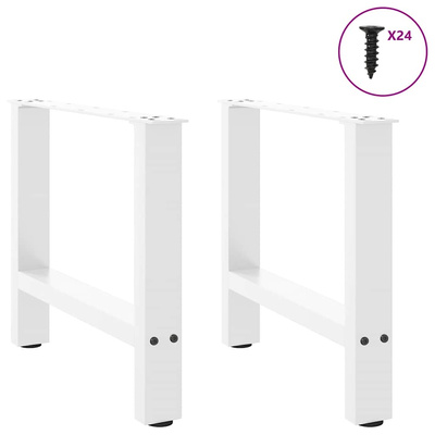 Nogi do stolika kawowego Białe 2 szt. 60x(42-43) cm Stal