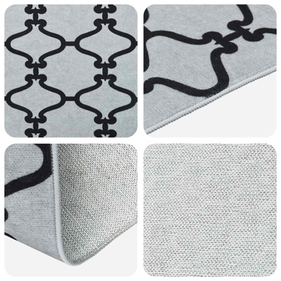 Chodnik dywanowy ORIZ 1150 gsm Czarny wzór siatkowy