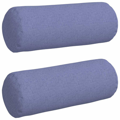 Poduszki Wałkowe 2 pcs Niebieski dżins ? 25 x 70 cm tkanina