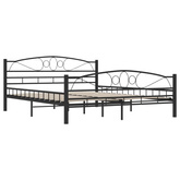 Rama łóżka, czarna, stalowa, 160 x 200 cm