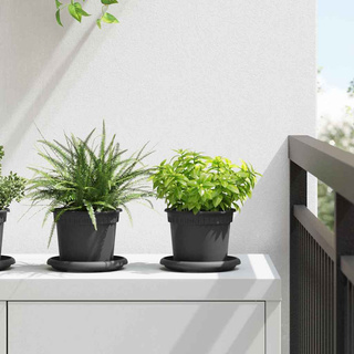 Okrągła doniczka na kwiaty 24 pcs Czarny ? 12,5 x 10 cm