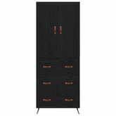 Highboard Czarny Dąb 69,5 x 34 x 180 cm Drewno inżynieryjne
