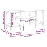 vidaXL Szafka pod TV, przydymiony dąb, 102x35x45,5 cm