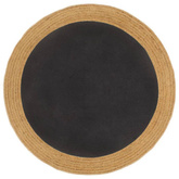 vidaXL Pleciony dywan, czarno-naturalny, 90 cm, juta, bawełna, okrągły