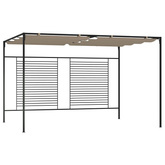 vidaXL Altana ogrodowa ze zwijanym dachem, 3x4x2,3 m, taupe, 180 g/m²