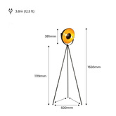 Lampa podłogowa stojąca złoto czarna Kopuła 155cm E27 Abruzzo Versali