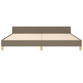 vidaXL Rama łóżka z zagłówkiem, kolor taupe, 200x200 cm, obita tkaniną model standard