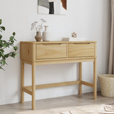 Stolik konsolowy FLORO, woskowy brąz, 89,5x36,5x73 cm, sosnowy