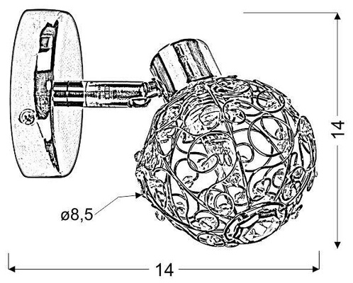 Lampa ścienna spot 1X40W G9 chrom COLLAR 91-13637