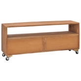 vidaXL Szafka z kółkami pod TV, 110x30x40 cm, lite drewno tekowe