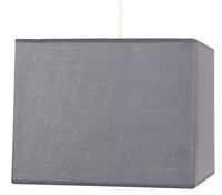 Lampa wisząca z abażurem Basic szara tkaninowa kwadratowa do salonu