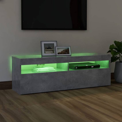 vidaXL Szafka pod TV z oświetleniem LED, szarość betonu, 120x35x40 cm wariant 4