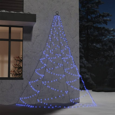 vidaXL Choinka ścienna z hakiem, 260 punktów LED, niebieska, 3 m