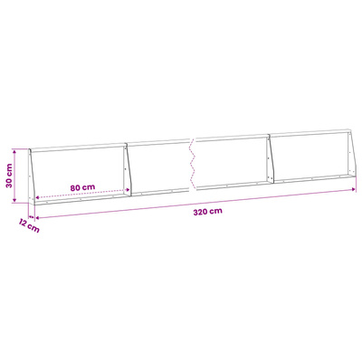 Mur oporowy 4 szt. 80 x 12 x 30 cm Stal Czarny