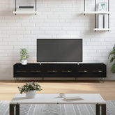 vidaXL Szafka pod TV, czarna, 150x36x30 cm, materiał drewnopochodny wariant 5