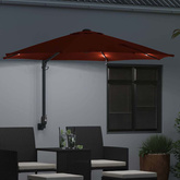 Parasolka ogrodowa terakota 248 x 248 x 148 cm Poliester i Stal