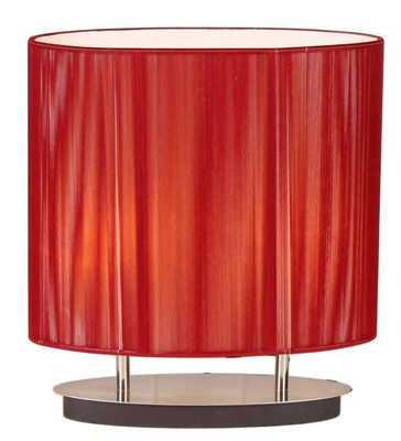 Lampka nocna Artemis czerwona z abażurem 2xE27 metalowa