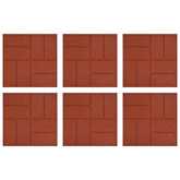 Kamień kroczący 6 pcs Czerwony 40,5 x 40,5 x 2 cm Guma