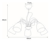 Lampa sufitowa K-JSL-6218/5 CHR z serii ARON KAJA