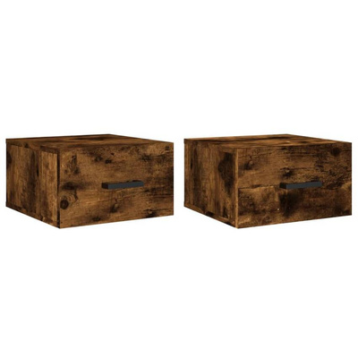 vidaXL Wiszące szafki nocne, 2 szt., przydymiony dąb, 35x35x20 cm model standard