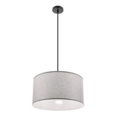 SHANTI lampa wisząca czarny 1x40W E27 abażur szary  31-38678