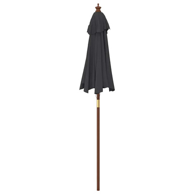 Parasol ogrodowy na drewnianym słupku, czarny, 196x231 cm