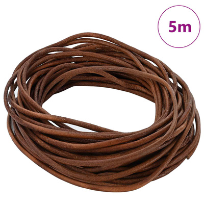 Sznur skórzany 1 Jasny Brąz Ø2,5 mm x 5 m Skóra