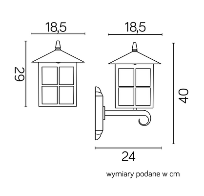 Kinkiet zewnętrzny K 3012/1/KW g