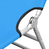 vidaXL Składany leżak z podgłówkiem, stal, turkusowy